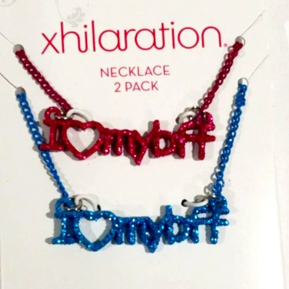 I Love My BFF Glitter Necklace 2-set - Friendship Jewelry by Xhilaration